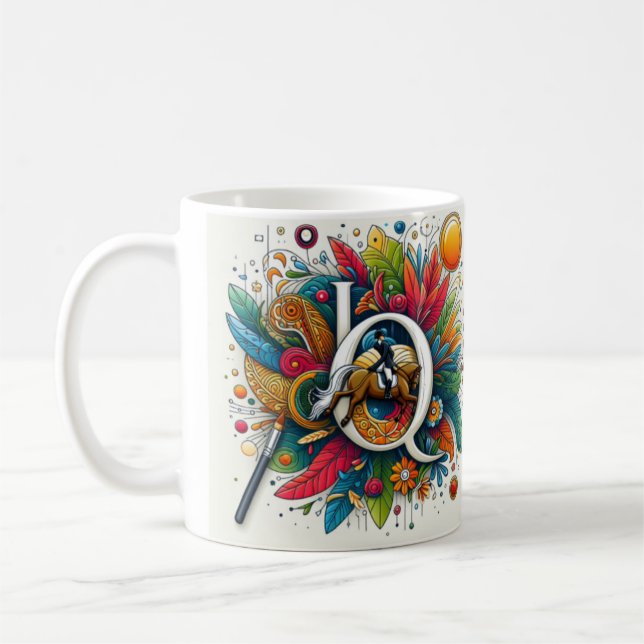 Dressage Riding Rider Horse Mugg (Vänster)