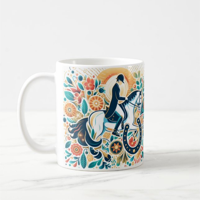 Dressage Riding Rider Horse Mugg (Vänster)