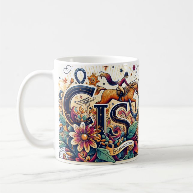 Dressage Riding Rider Horse Mugg (Vänster)