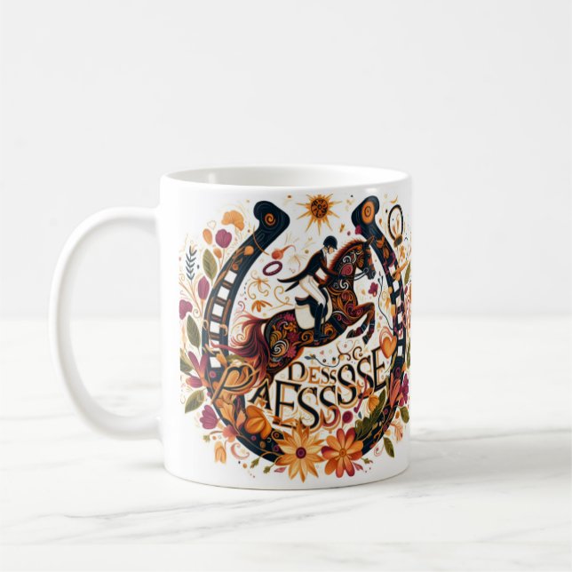 Dressage Riding Rider Horse Mugg (Vänster)