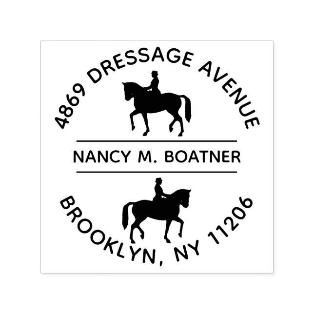 Dressage Rund Returadress Självbläckande Stämpel (Design)