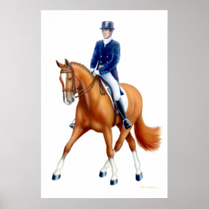 Dressagehalvan passerar det rid- trycket poster