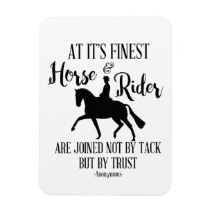 Dressagehäst och ryttarecitationsteckenmagnet magnet