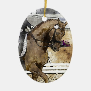 Dressageryttare Julgransprydnad Keramik