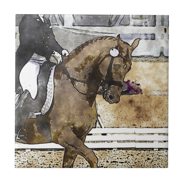 Dressageryttare Kakelplatta (Framsidan)