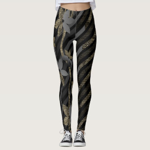Dressi och Avslappnad blomma diagonalt Leggings