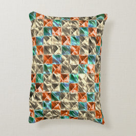 Dressiga, cyan- och korallplattor eller nedfläckad prydnadskudde