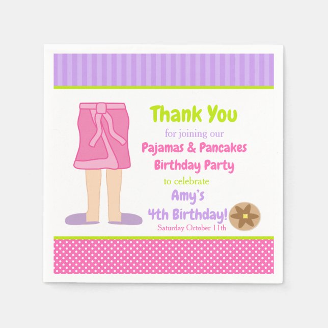 Dressing Gown Pajamas och Pancakes Party Pappersservett (Framsidan)
