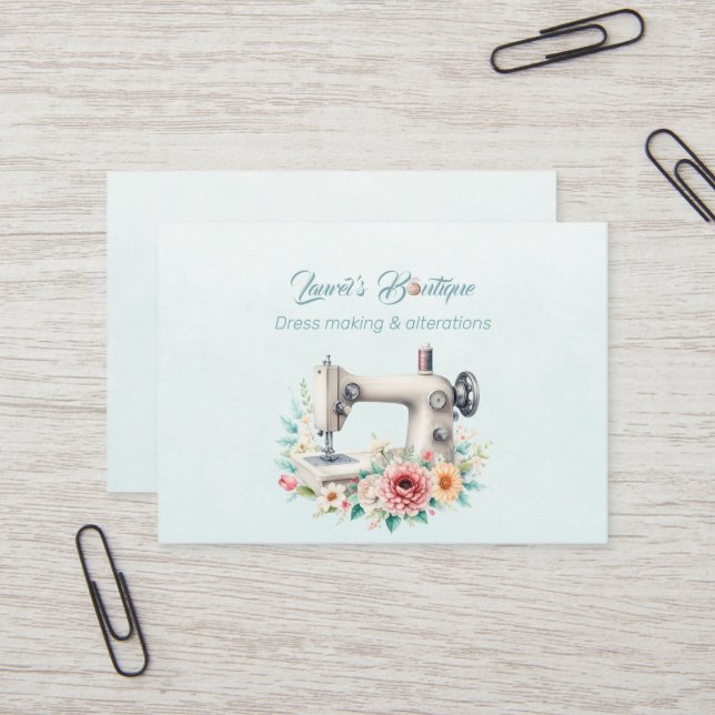 Dressmade and Alterations Boutique Visitkort (Fram/Back In Situ)