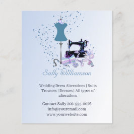 Dressmaker Alterations Blue Advertising Flygblad
