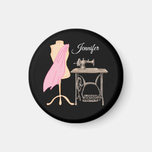 Dressmaker, Sewing Maskin, Anpassade Namn Magnet