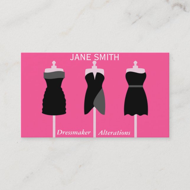 Dressmaker, sömnad, skräddarsydd professionell visitkort (Framsida)
