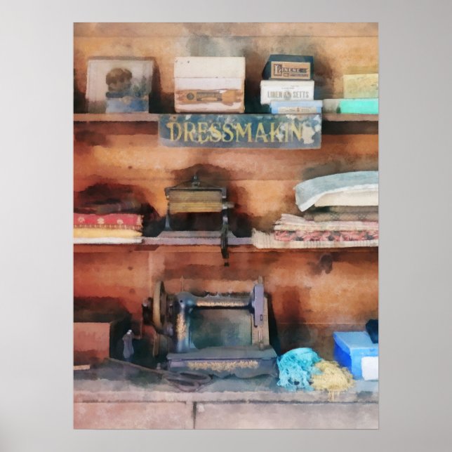 Dressmakeriarbeten och syning Maskin Poster (Framsidan)