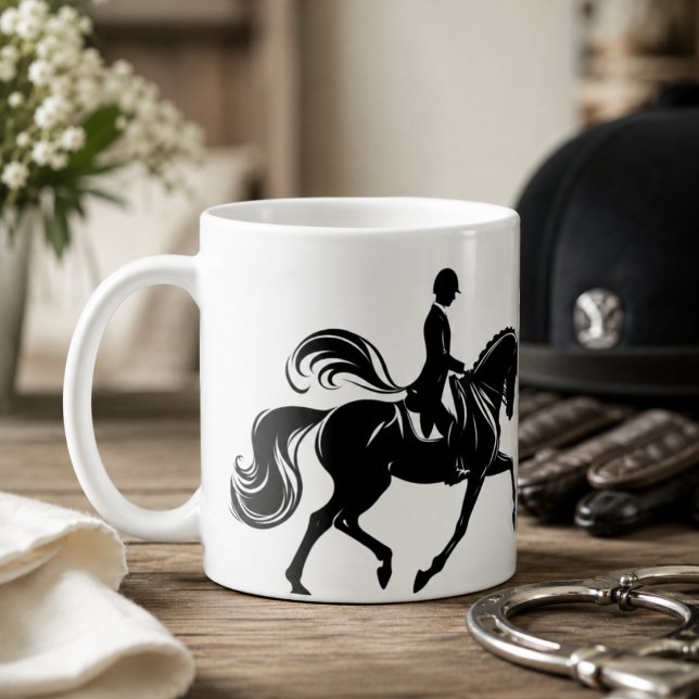 Dressyr Ridande Ryttare Häst Mugg (Dressage Riding Rider Horse Mug)