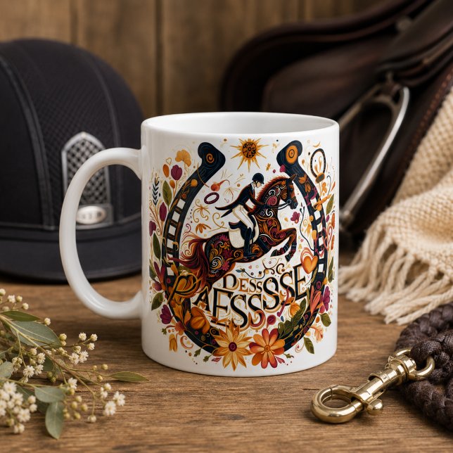Dressyr Ridning Ryttare Häst Mugg (Dressage Riding Rider Horse Mug)