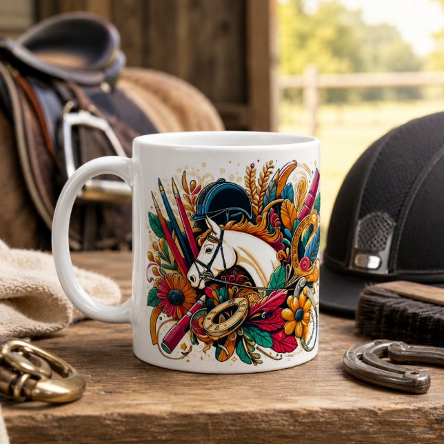 Dressyr Ridning Ryttare Häst Mugg (Dressage Riding Rider Horse Mug)