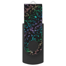 Drev för USB för Psychedelic regnbågemusik noter