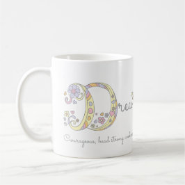 Drew brev D namn betyder monogram mugg