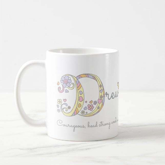 Drew brev D namn betyder monogram mugg (Vänster)