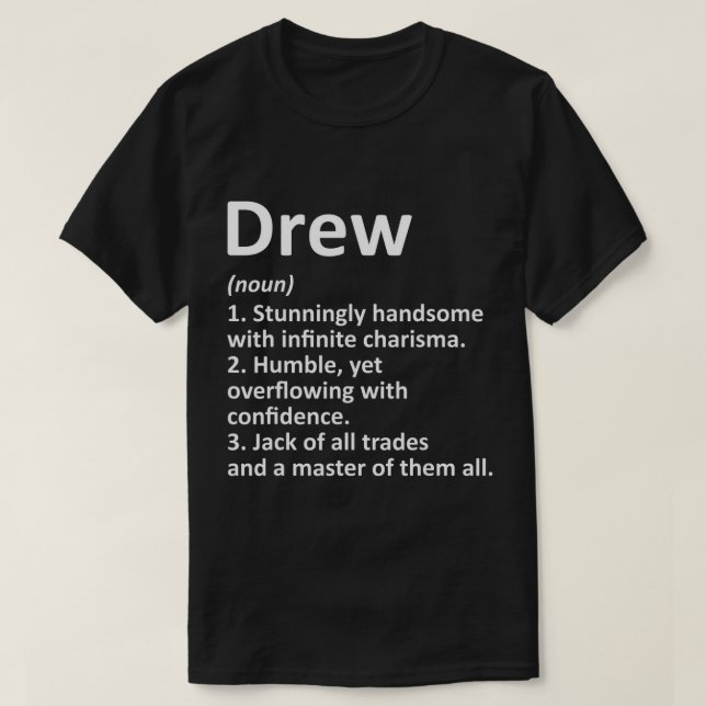 DREW Definition Personlig Namn Funny Birthday G T Shirt (Design framsida)