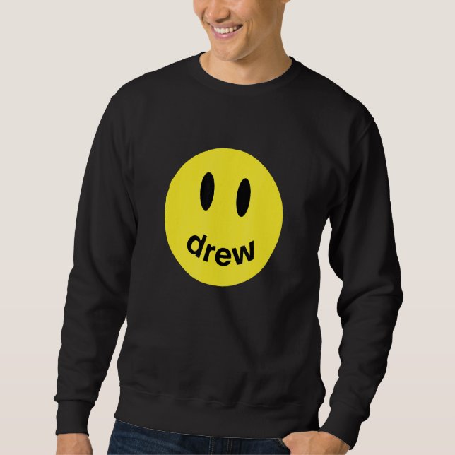 DREW Smile Ansikte Trend Mode Lång Ärmad Tröja (Framsida)