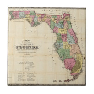 Drews ny karta av det statligt av Florida Kakelplatta
