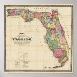 Drews nya Karta i delstaten Florida Poster