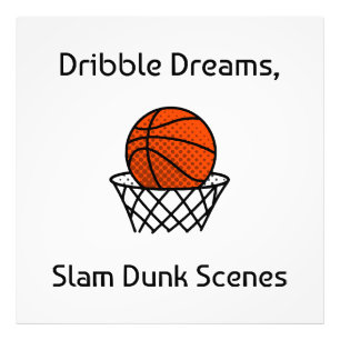Dribble Drömmar, Slam Dunk Scener Basketball Fototryck