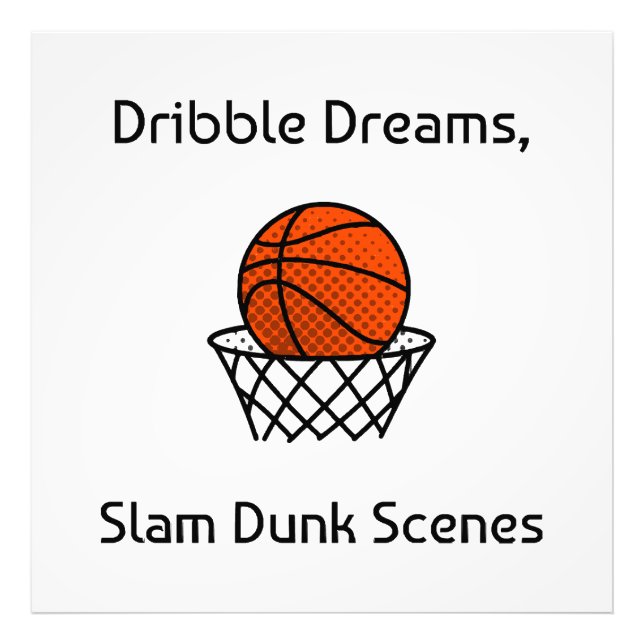Dribble Drömmar, Slam Dunk Scener Basketball Fototryck (Framsidan)