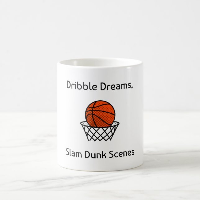 Dribble Drömmar, Slam Dunk Scener Basketball Kaffemugg (Center)