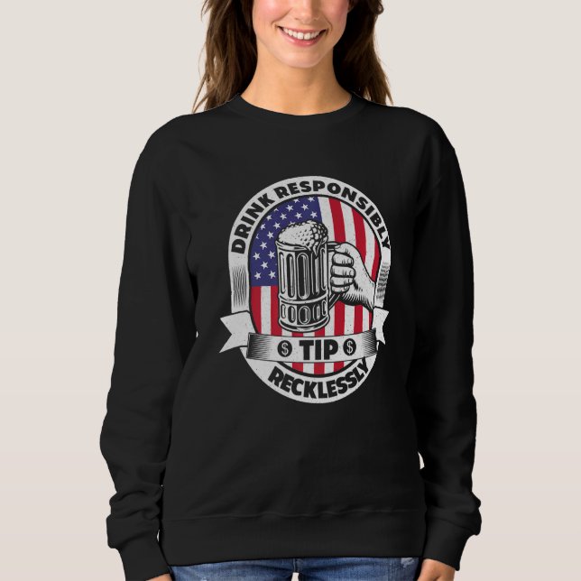 Drick Ansvarsfullt Dricks Pengar Oakänt Bartender  T Shirt (Framsida)