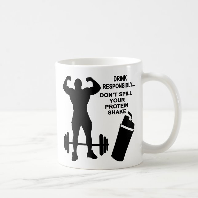 Drick ansvarsfullt Sprid inte din proteinskakning Kaffemugg (Höger)