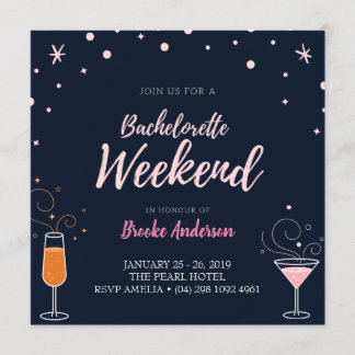 Drick Bachelorette Helg Party Card Inbjudningar
