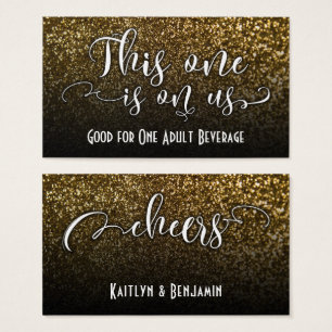 Drick Biljett på Faux Guld Glitter & Black Ombre