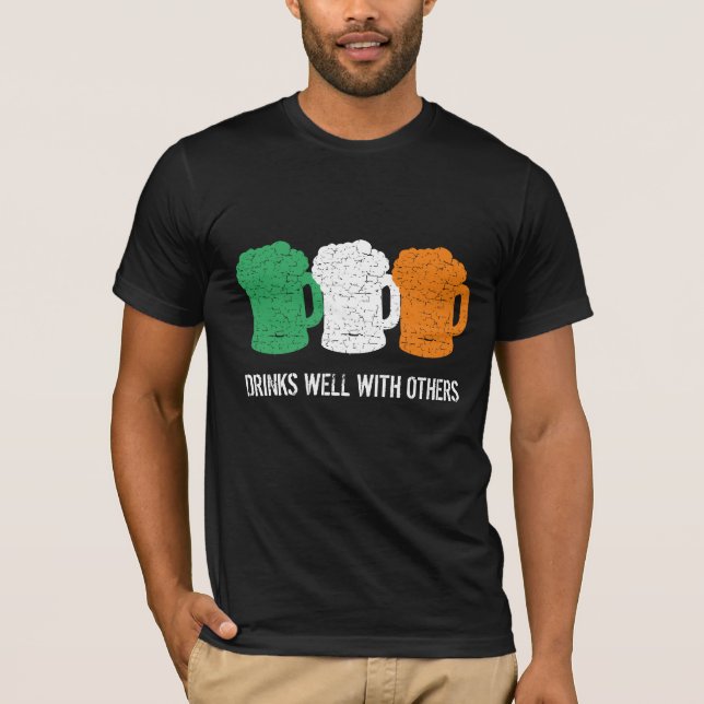 Drick bra med andra irländska flagga t shirt (Framsida)