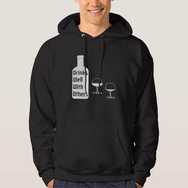 Drick bra tillsammans med andra vin älskare underb hoodie (Framsida)
