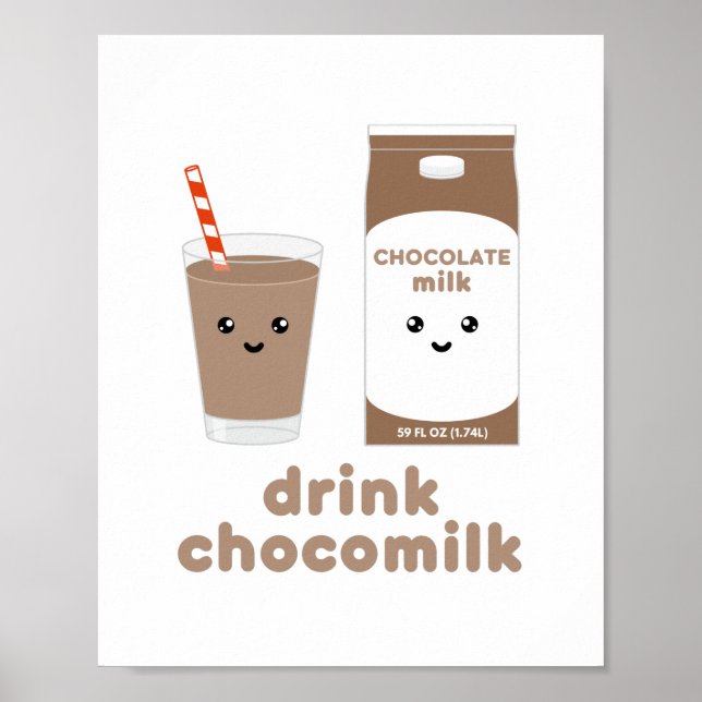 Drick chocomilk - Kawaii design Affisch (Framsidan)