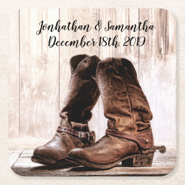 Drick Coasters Land Rustic Westernare Bära B Underlägg Papper Kvadrat (Framsidan)