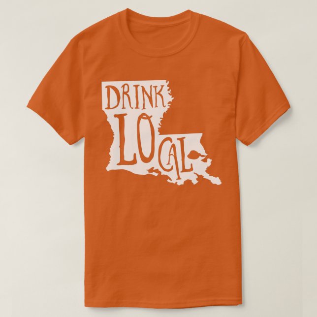 Drick det lokala Louisiana-tillståndet konturcrawl T Shirt (Design framsida)