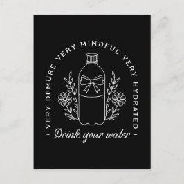 Drick din påminnelse om vatten, rolig hydratflicka vykort