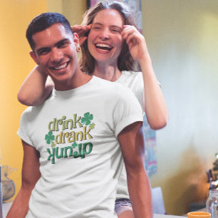 Drick Drank Drunk Funny St. Patric Text Design T Shirt