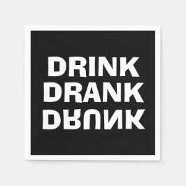 Drick Drunk-meddelande på Black Party Pappersservett