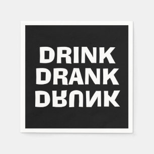 Drick Drunk-meddelande på Black Party Pappersservett