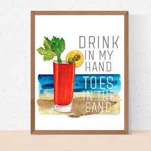 Drick i min hand och citat Nautical Beach Summer V Poster