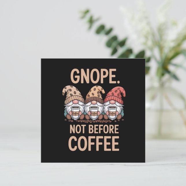 Drick inte kaffe före Gnope Tre Gnomers Kaffe  Julkort (Stående Fram)