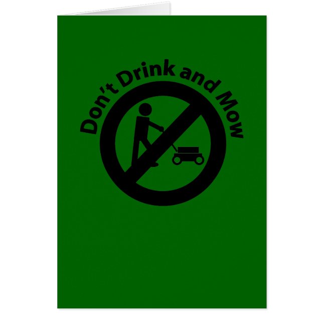 Drick inte och Mow OBS Kort (Framsidan)
