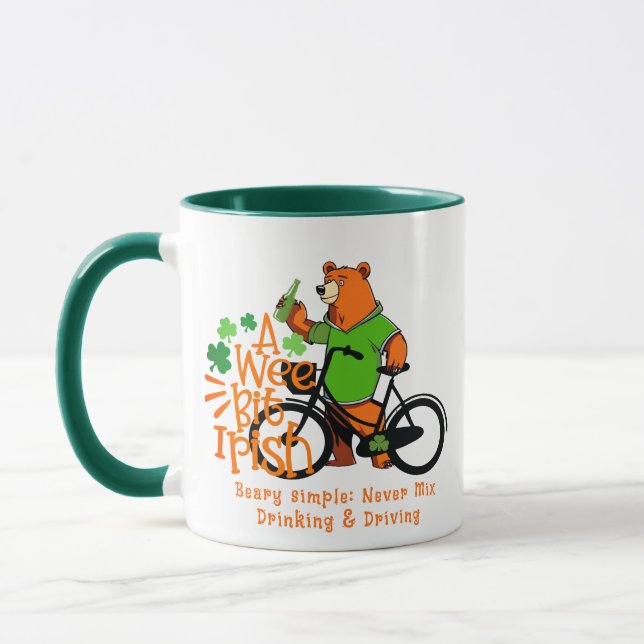Drick inte St. Patrick's Day Irish Bear Mugg (Vänster)