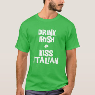 Drick irländska kyssen italienska grön t-shirt