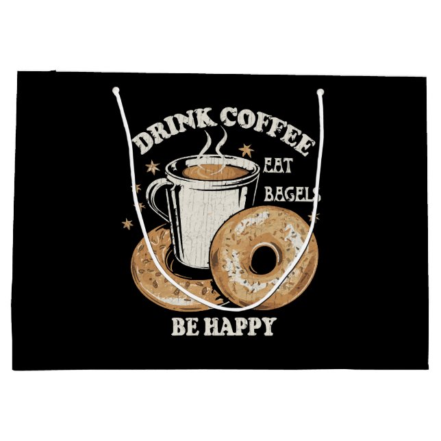 Drick kaffe ät bagels var glad (Baksidan)