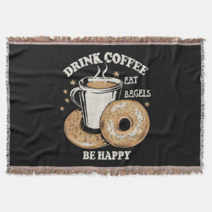 Drick kaffe ät bagels var glad filt